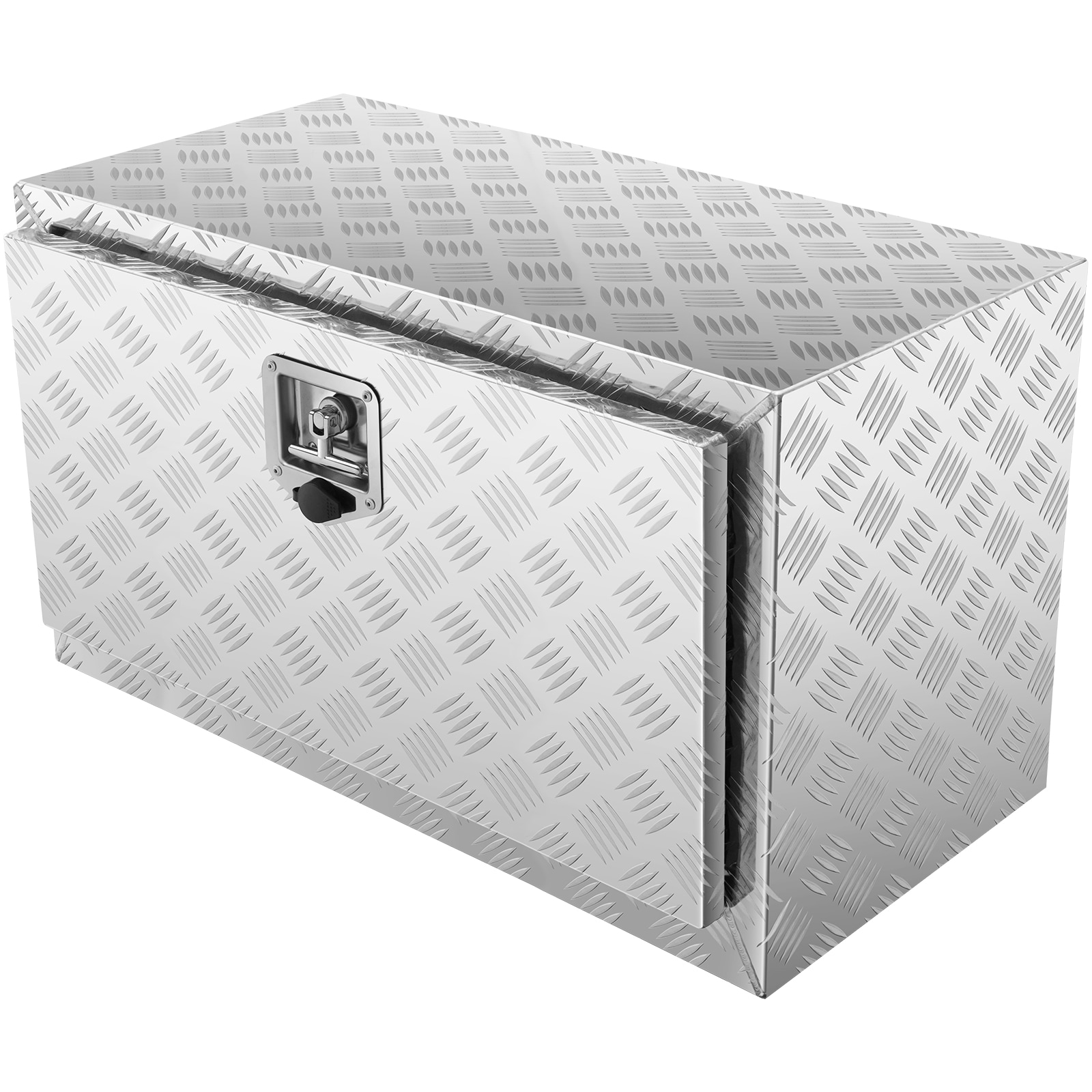 Underbody Truck Box, 30"×14"×16" Pickup Storage Box, Heavy Duty Aluminum Diamond Plate Tool Box With Lock And Keys, Waterproof Trailer Storage Box With T-Handle Latch For Truck, Van, Trailer_voghion.com